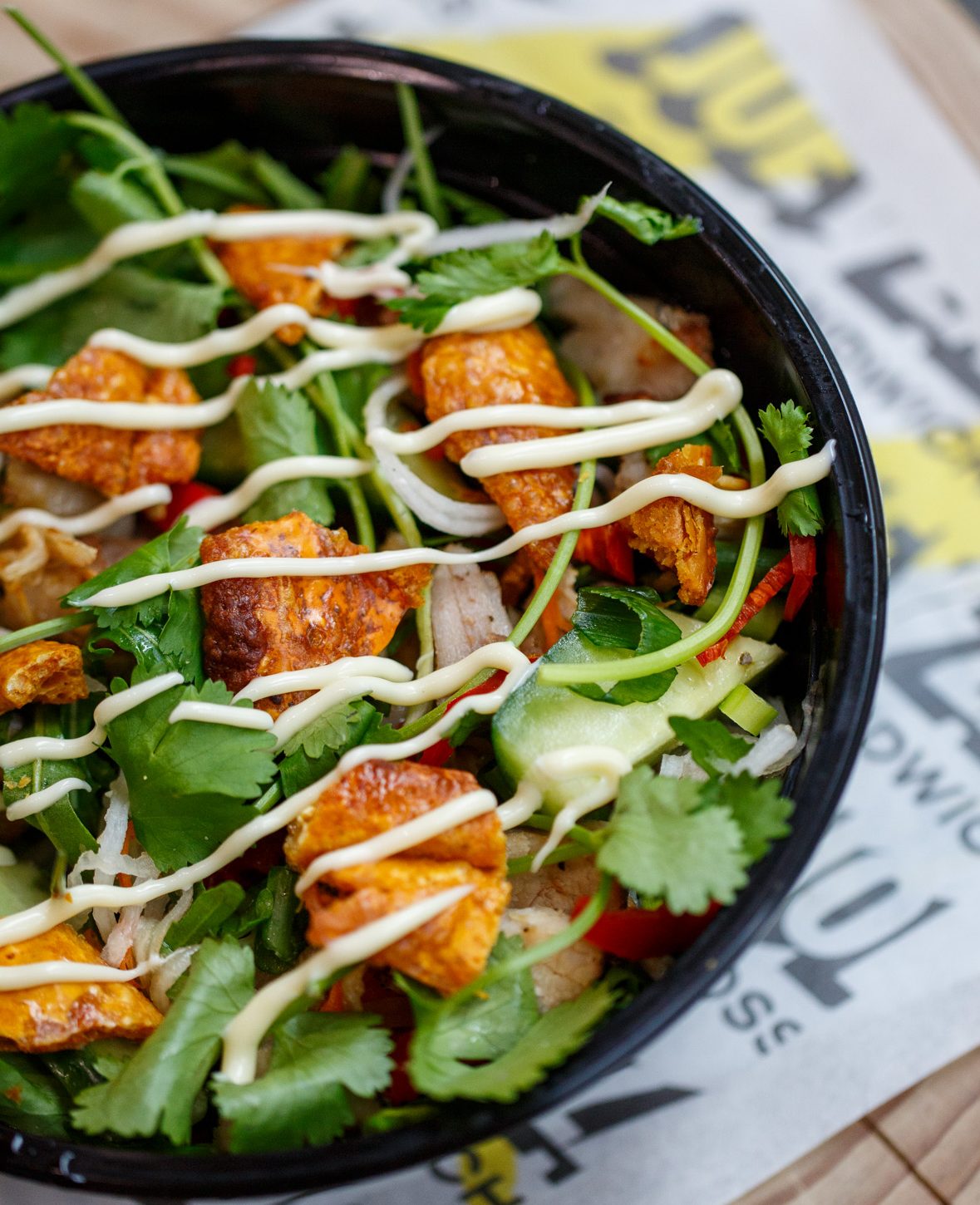 perth cbd pork crackle bowl salad menu joey zazas