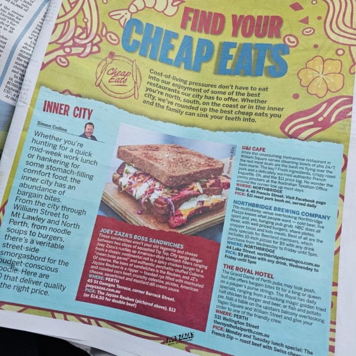 Cheap Eats in Perth’s North – Joey Zaza’s Guide