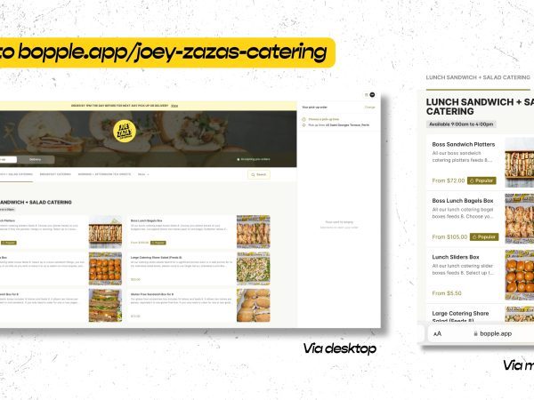 perth cbd catering order online bopple sandwiches joey zaza