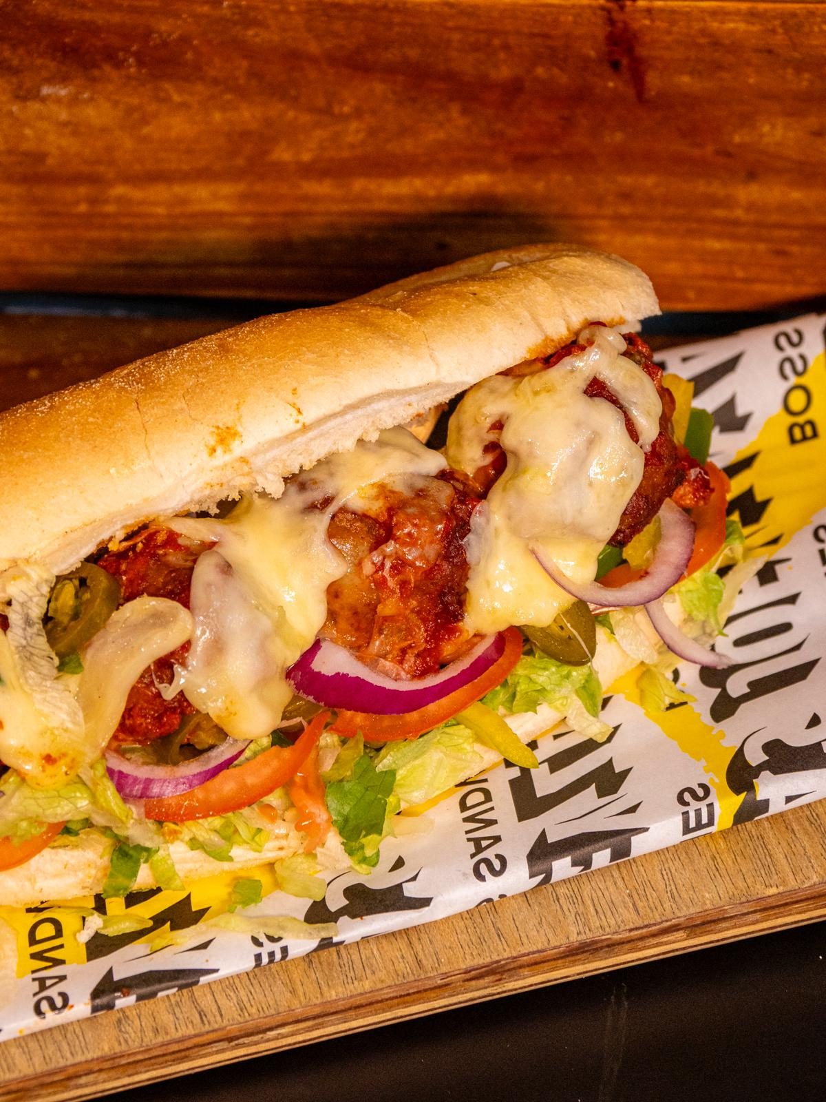 Meatball Grande, loaded with hand-rolled meatballs covered in Nonna's secret Napoli sauce. New Winter Sandwiches of Joey Zaza's new york style best perth sandwich bar photo taken by Nathaniel Tan