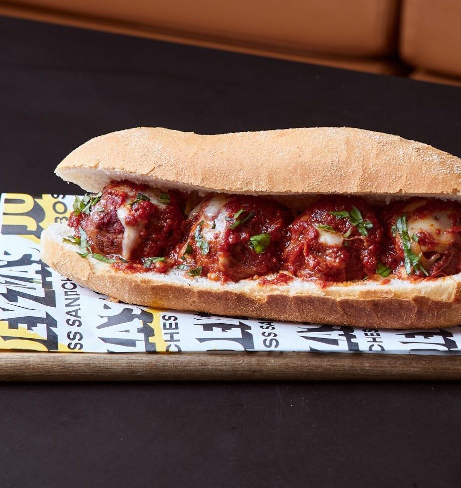 Nonna's Famous Meatballs - four hand rolled meatballs topped in Nonna's secret Napoli sauce. New Winter Sandwiches of Joey Zaza's new york style best perth sandwich bar photo taken by City of Perth