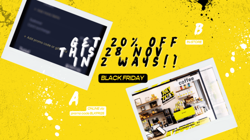 Get 20% off this 28 November in 2 ways. Redeem your discount for Black Friday 2025 at Joey Zaza's.